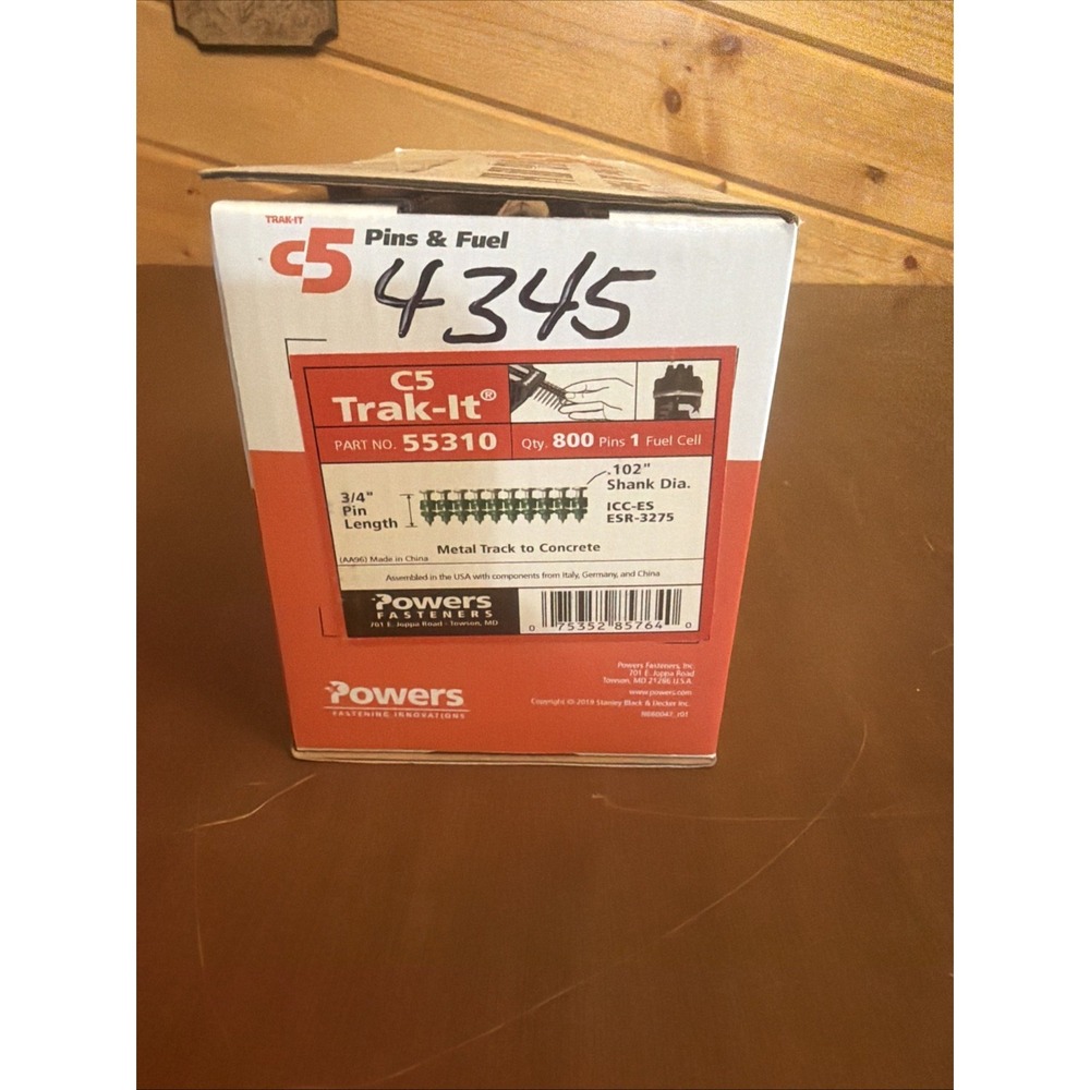 POWERS FASTENERS C5 TRAK-IT 3/4" PIN 55310 Fuel Cell And 800 Fasteners